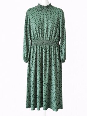 knee length dresses for ladies Emerald Satin Nighty with Long Robe main image 1